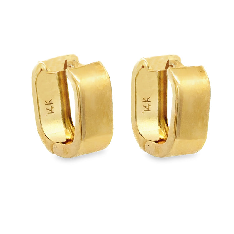 Square Hinged Hoops, 14Kt