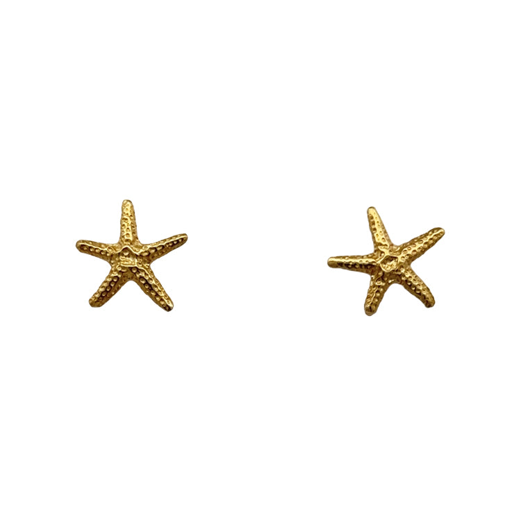 14Kt Yellow Gold Small Starfish Post Earrings.