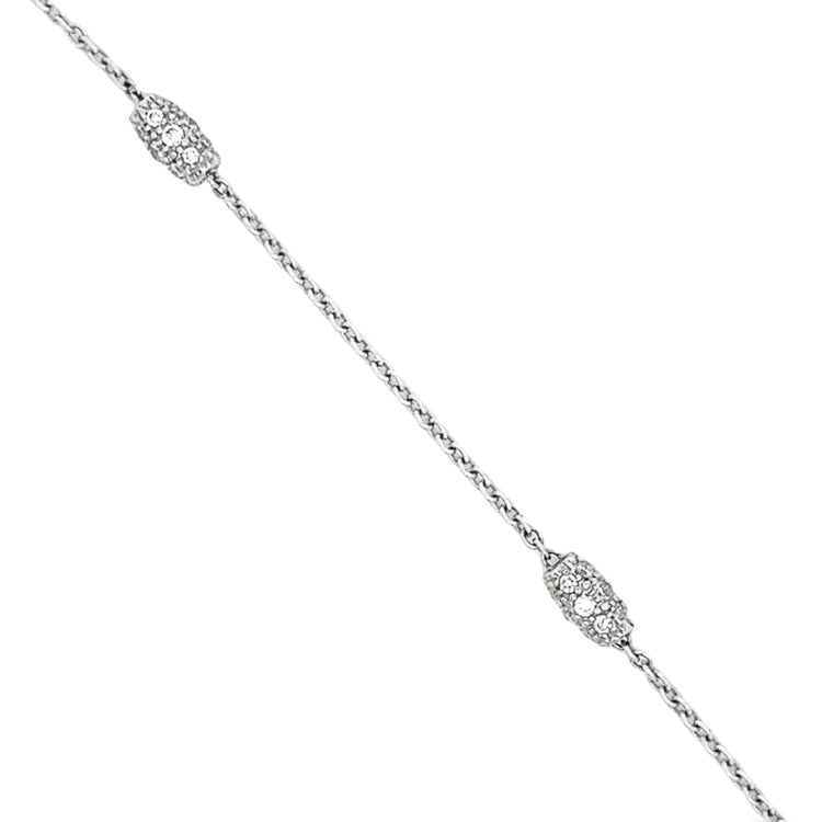 Diamond Station Chain Necklace, 18Kt