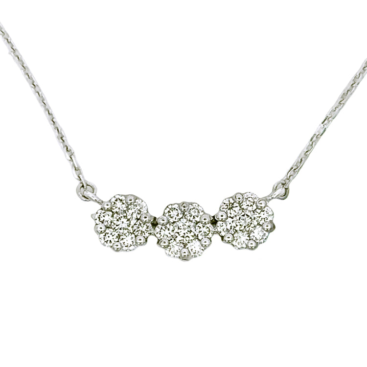 Diamond Flowers Necklace, 14Kt