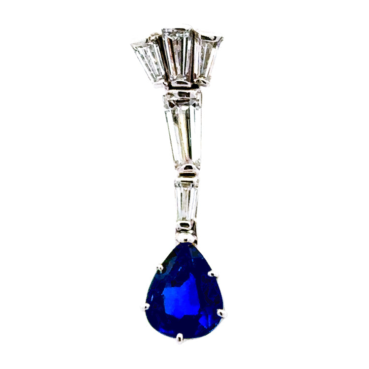 Sapphire and Diamond Pendant, 14Kt
