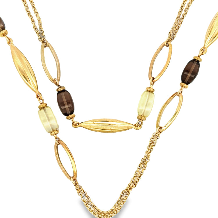 Gold and Quartz Necklace