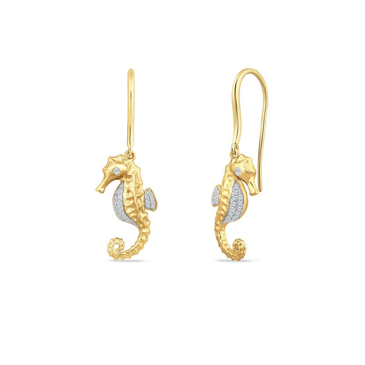 Seahorse Earrings, 14Kt