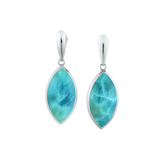 Sterling Larimar Earrings- Unique Larimar Sterling Earrings