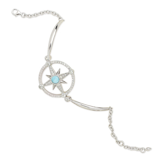 Compass Rose Bracelet Sterling and Larimar Cedar Chest Sanibel