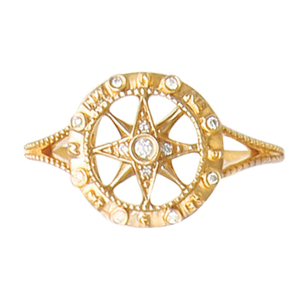 Compass Rose Ring, 14Kt Cedar Chest Sanibel