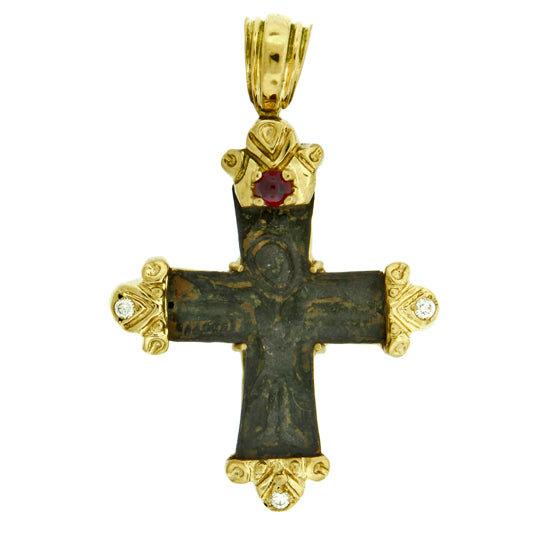 Ancient Byzantine Bronze Cross