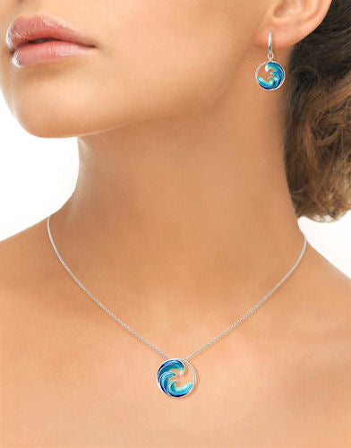Wave Necklace, Sterling and Enamel - Cedar Chest Sanibel