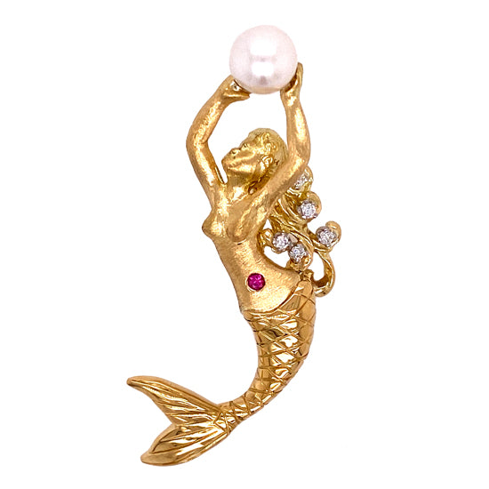 "Splash" 18Kt Mermaid Pendant