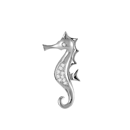 14Kt White Gold an14Kt White Gold Seahorse Pendant with 1.30TW Diamonds  Dimensions:  1 3/8" High x 1" Wided Diamond Seahorse Pendant