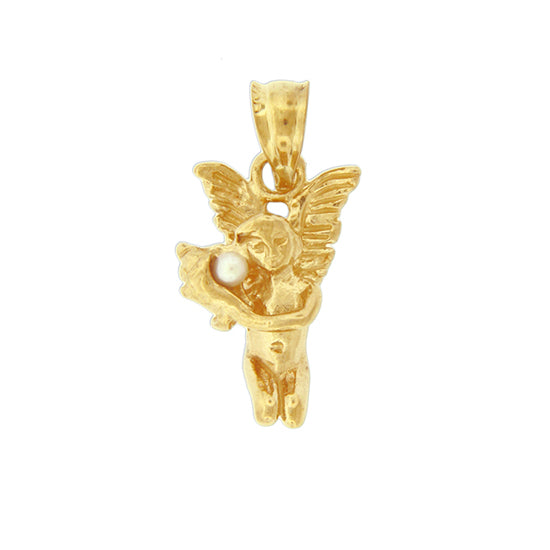 Sanibel Angel with Pearl, Large 14Kt.  Click to see story.
