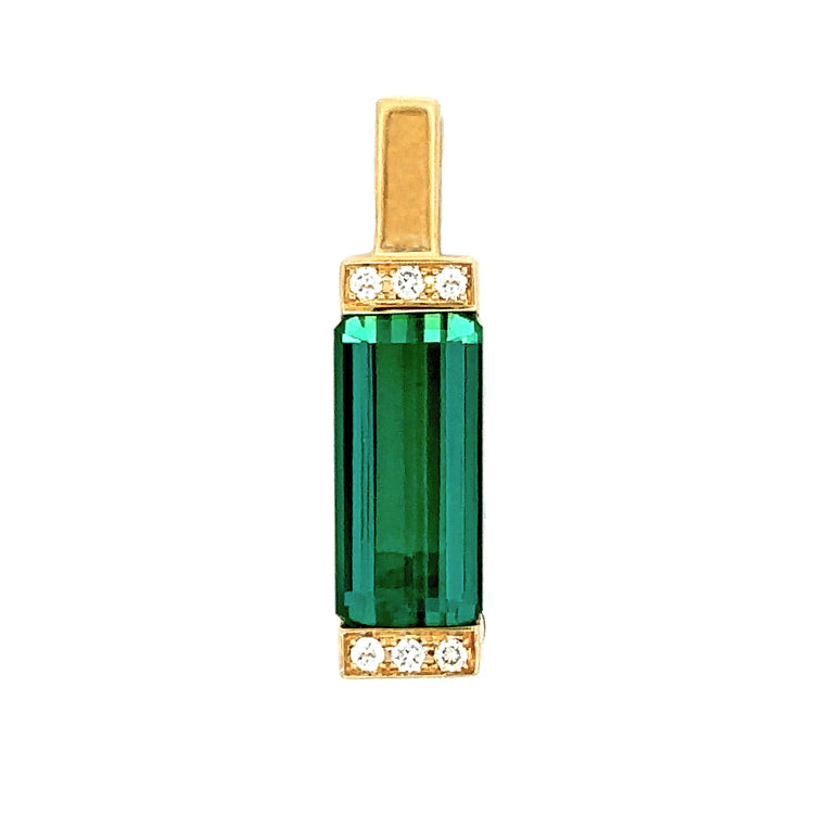 Tourmaline and Diamond Pendant