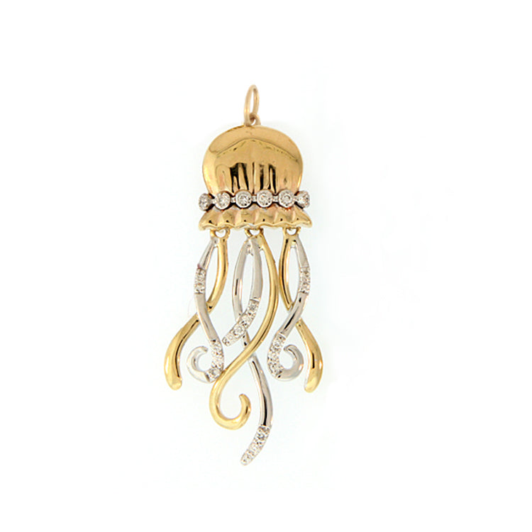 Jellyfish Pendant, 14Kt 2-Tone