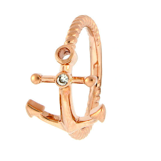 Anchor Ring, 14Kt and Diamond
