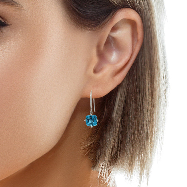 Blue Topaz Earrings, 14Kt