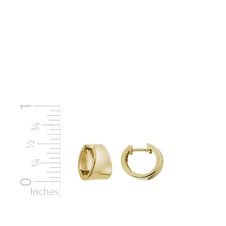 Tapered Huggie Hoop Earrings, 14Kt