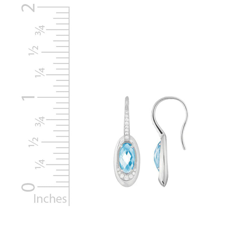 Blue Topaz Earrings, 14Kt