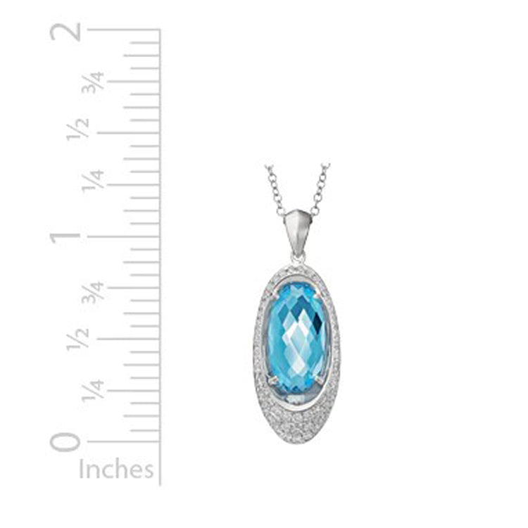 Blue Topaz and Diamond &quot;Juniper&quot; Necklace, 14Kt