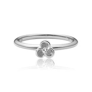 Three Piece Flower Stack Band Ring Set, 14Kt