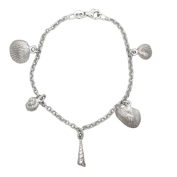 Sea Shell Charm Bracelet, Sterling