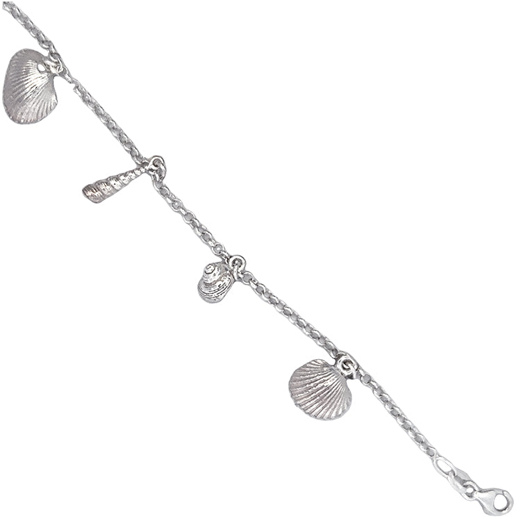 Sea Shell Charm Bracelet, Sterling