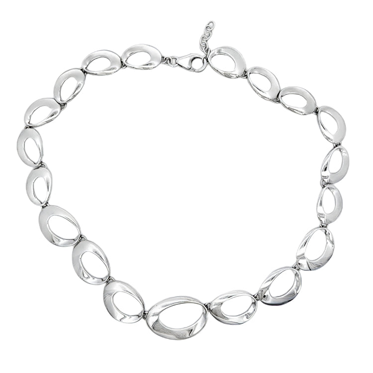 Fancy Link Collar, Sterling Silver