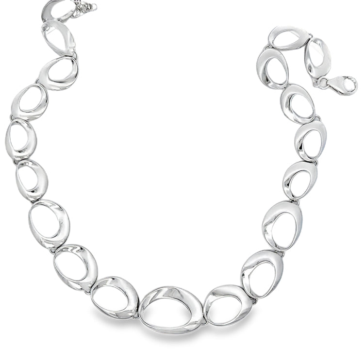 Fancy Link Collar, Sterling Silver