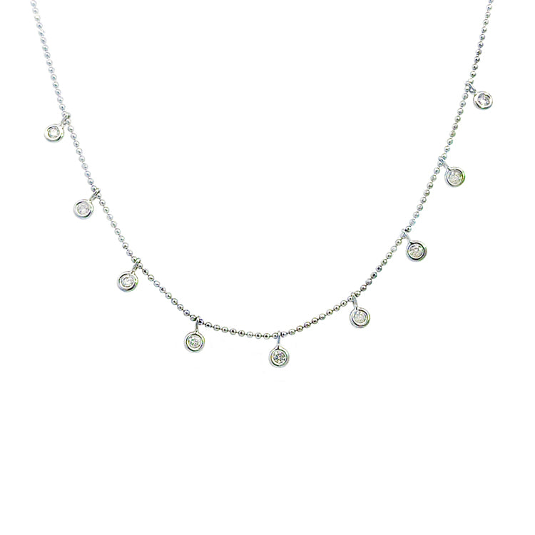 Estate Diamond Dangles Necklace, 14Kt