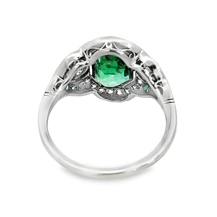 Estate Emerald and Diamond Ring, Platinum &amp; 18Kt