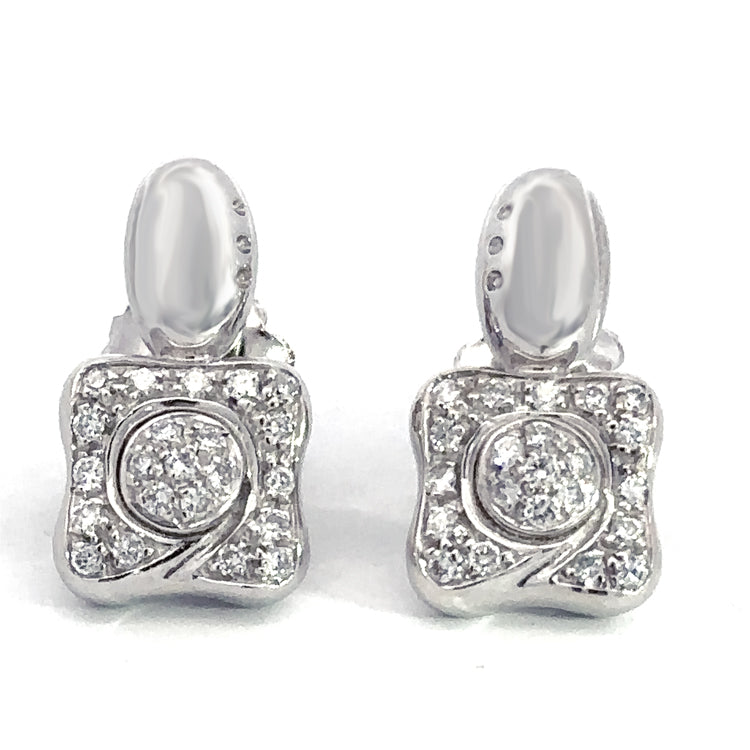 Estate Diamond Earrings, 18Kt