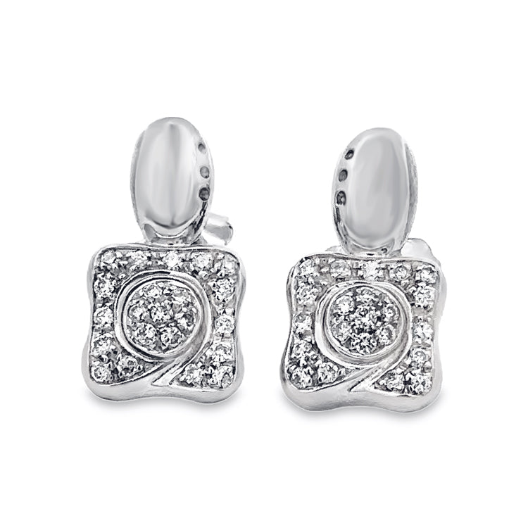 Estate Diamond Earrings, 18Kt