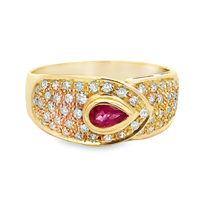 Estate Ruby and Diamond Ring, 18Kt