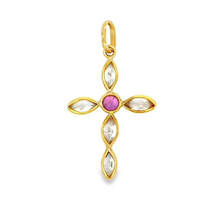 Estate Cross Pendant, 18Kt