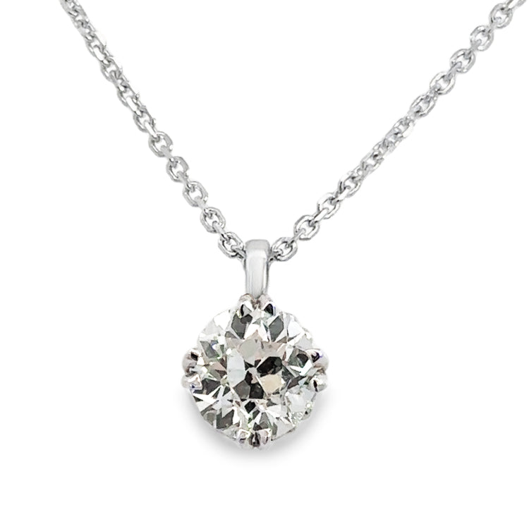 Solitaire Diamond Necklace, 18Kt &amp; 14Kt