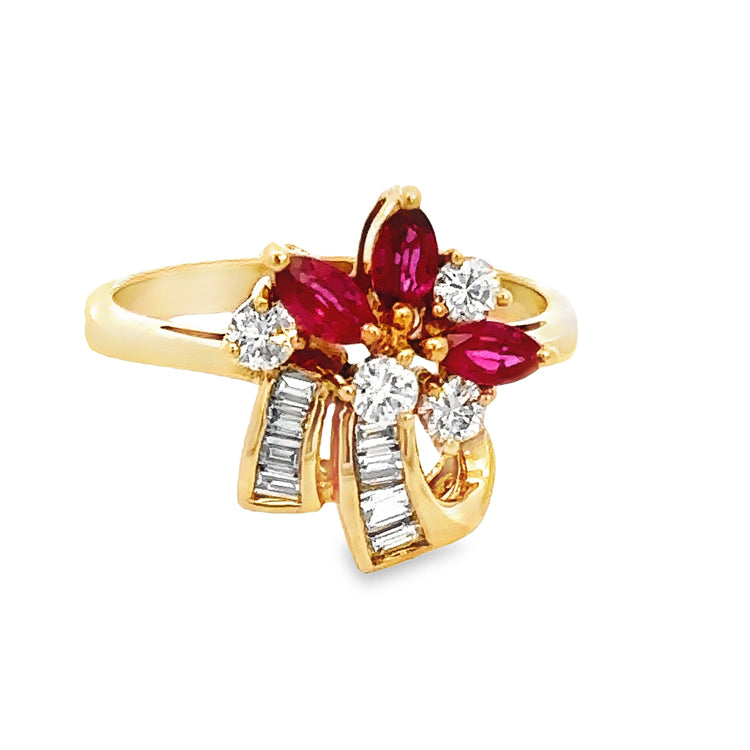 Estate Ruby and Diamond Ring, 14Kt