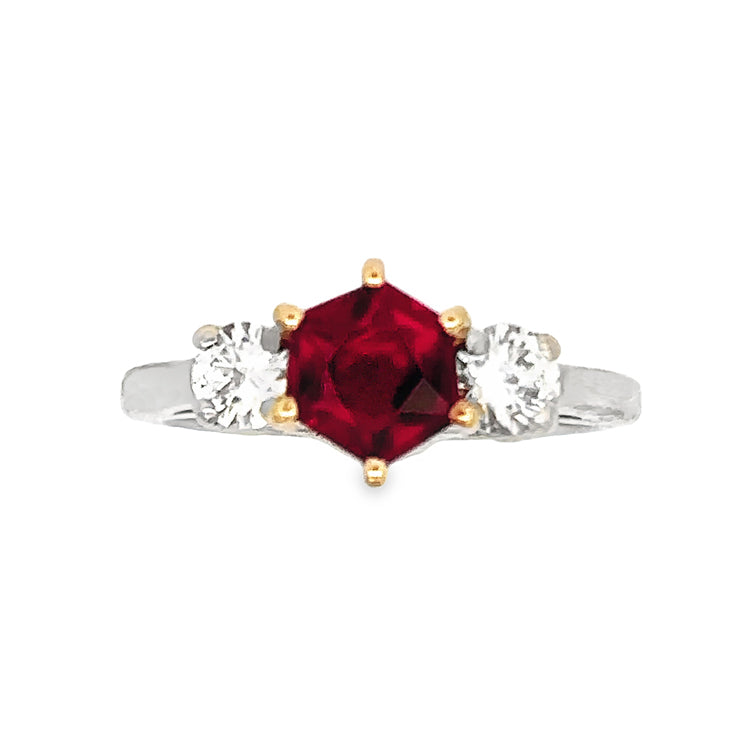 Estate Ruby and Diamond Ring, 14Kt