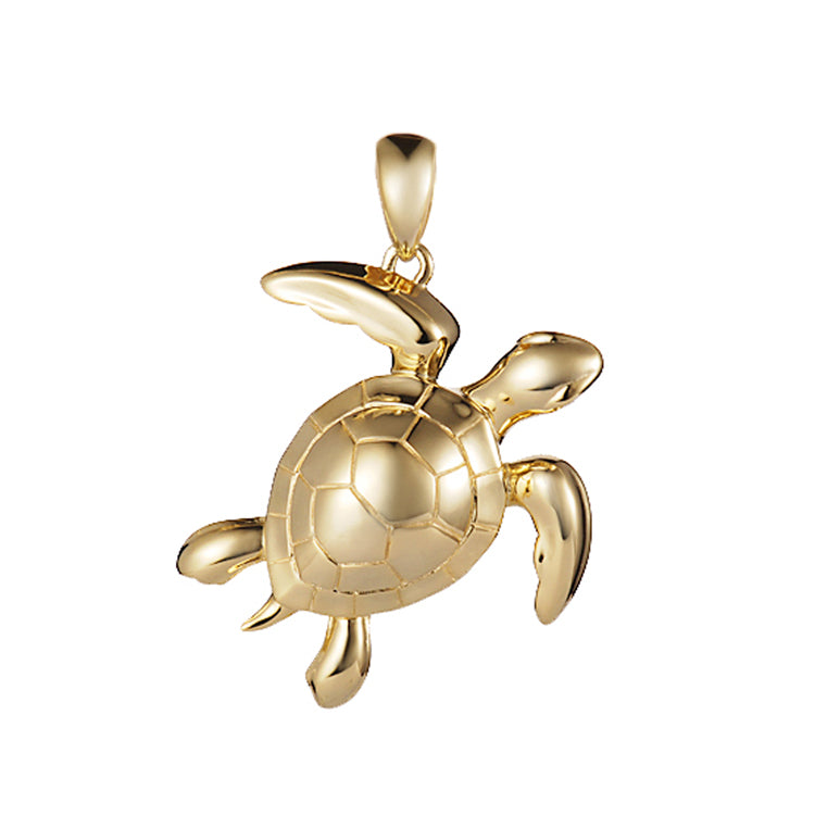 14kt Real high quality Gold turtle pendant