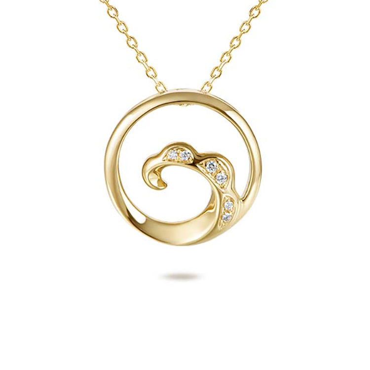 Wave Pendant, 14Kt