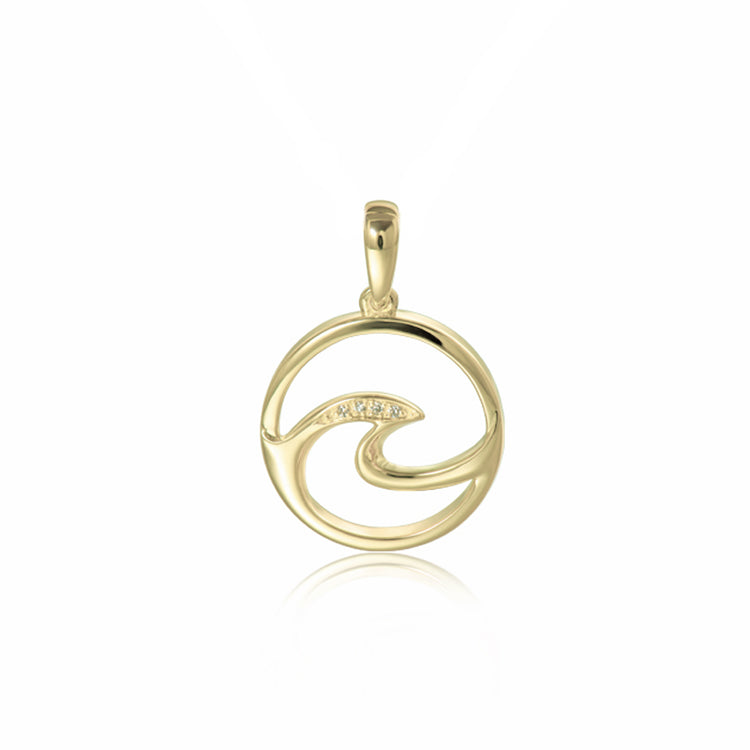 Wave Pendant, 14Kt