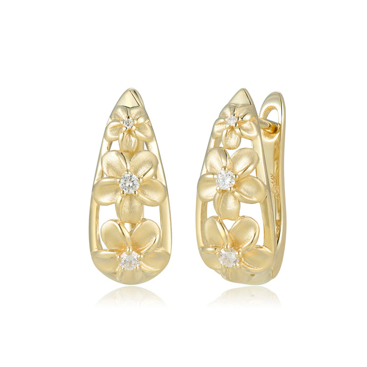 Flower Earrings, 14Kt