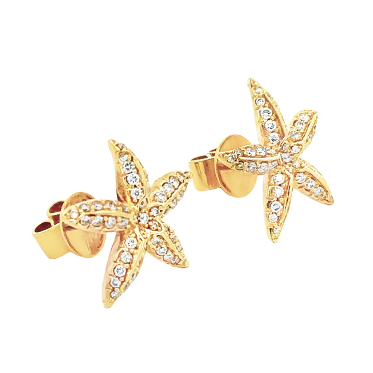 Starfish Earrings, 18Kt