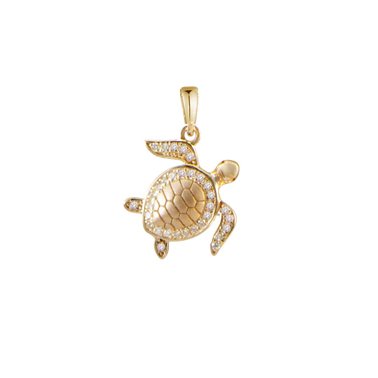 Turtle Pendant, 14Kt and Diamonds