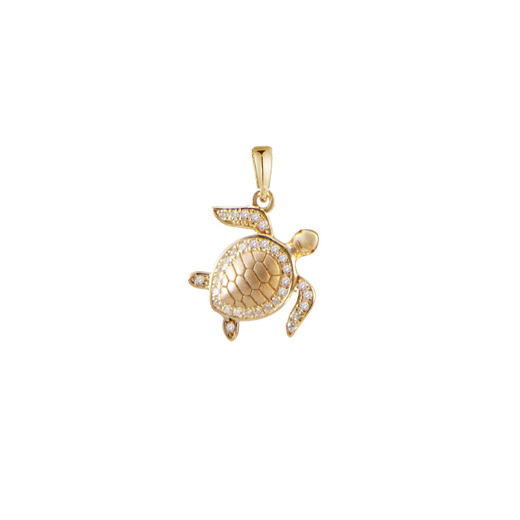 Turtle Pendant, 14Kt and Diamonds