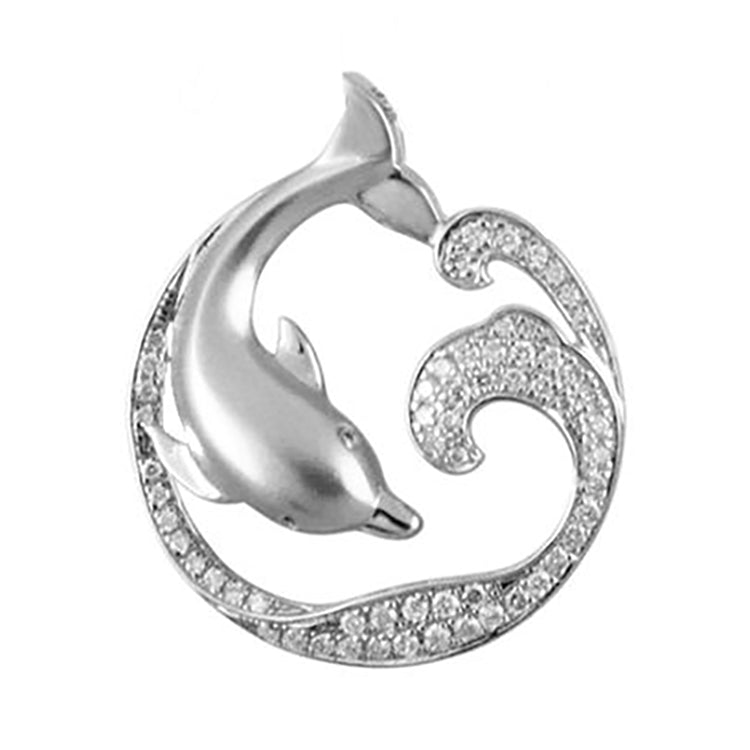 Sterling Dolphin and Wave Pendant