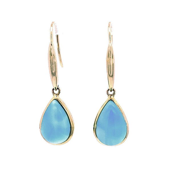 Larimar Drop Earrings, 14Kt - Cedar Chest Sanibel