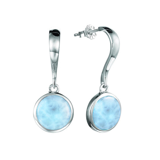 Larimar Earrings, Sterling