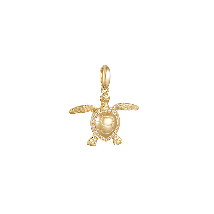 Turtle Pendant, 14Kt and Diamonds