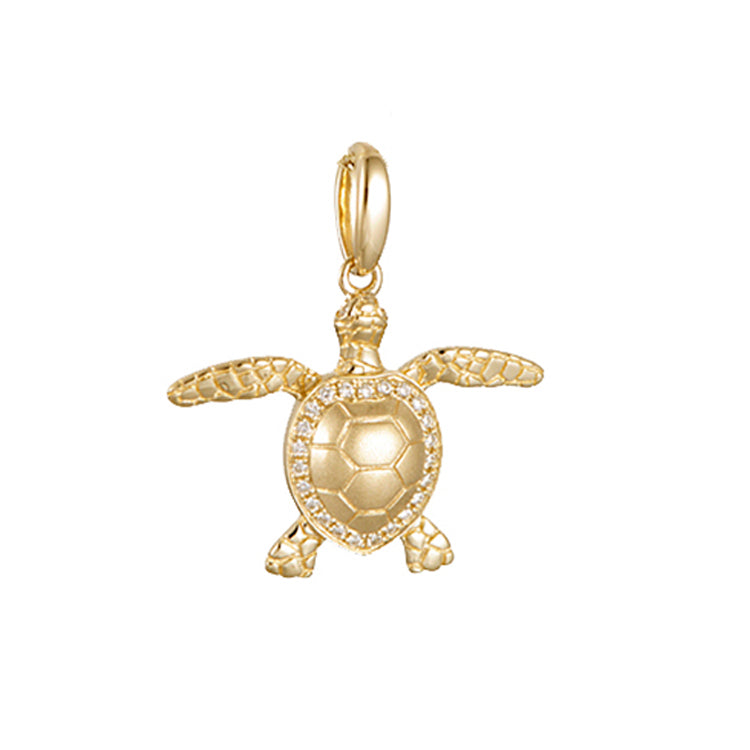 Turtle Pendant, 14Kt and Diamonds