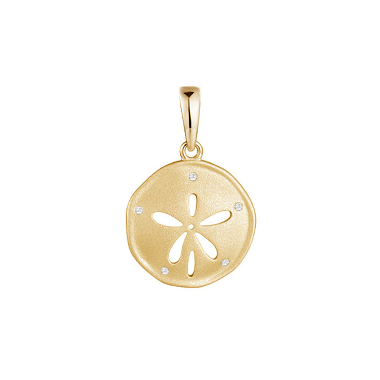 Sand Dollar Pendant, 14Kt &amp; Diamonds