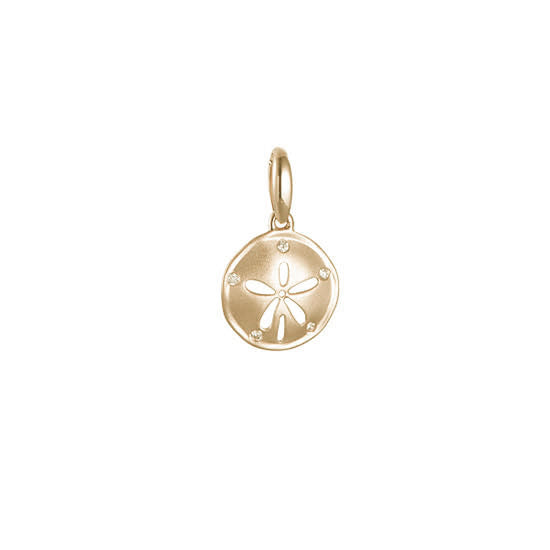 Sand Dollar Pendant, 14Kt and Diamonds